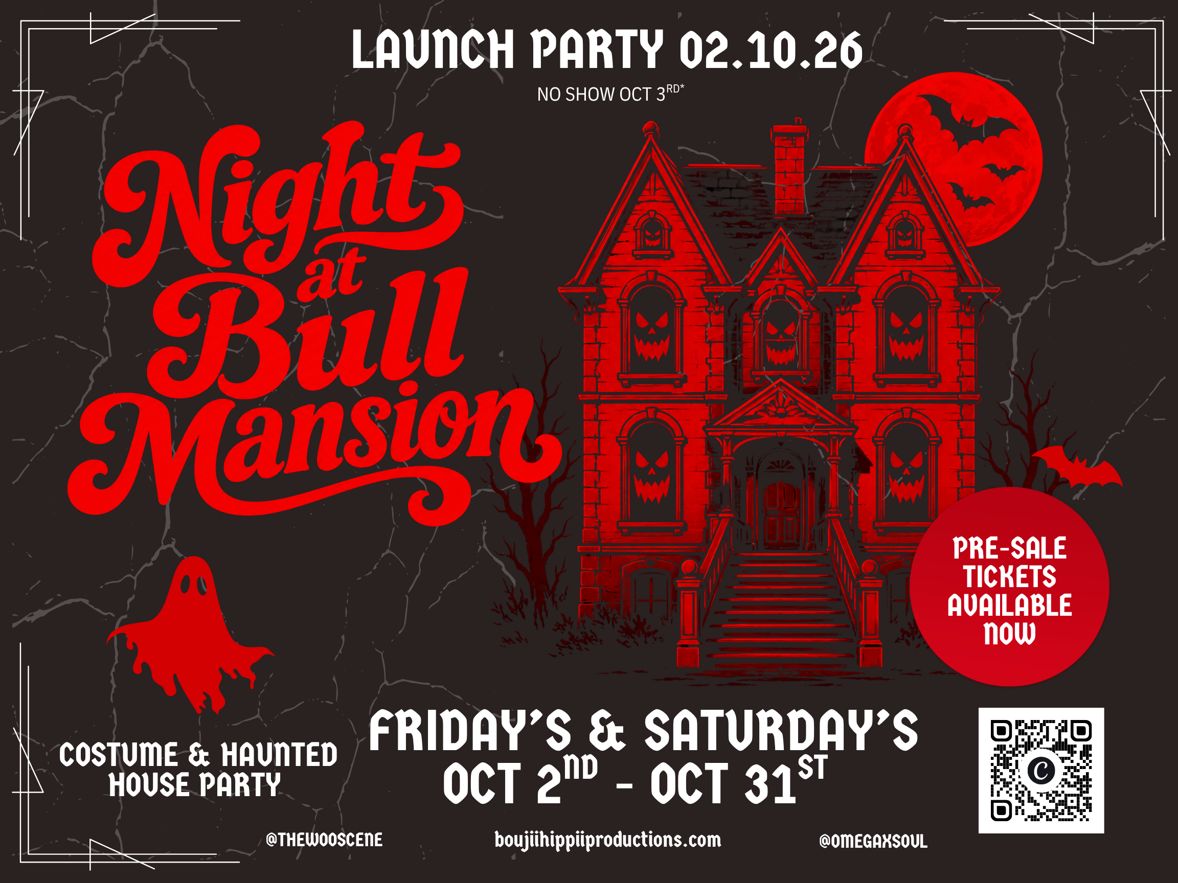 Night at Bull Mansion, HALLOWEEN Oct. 31
